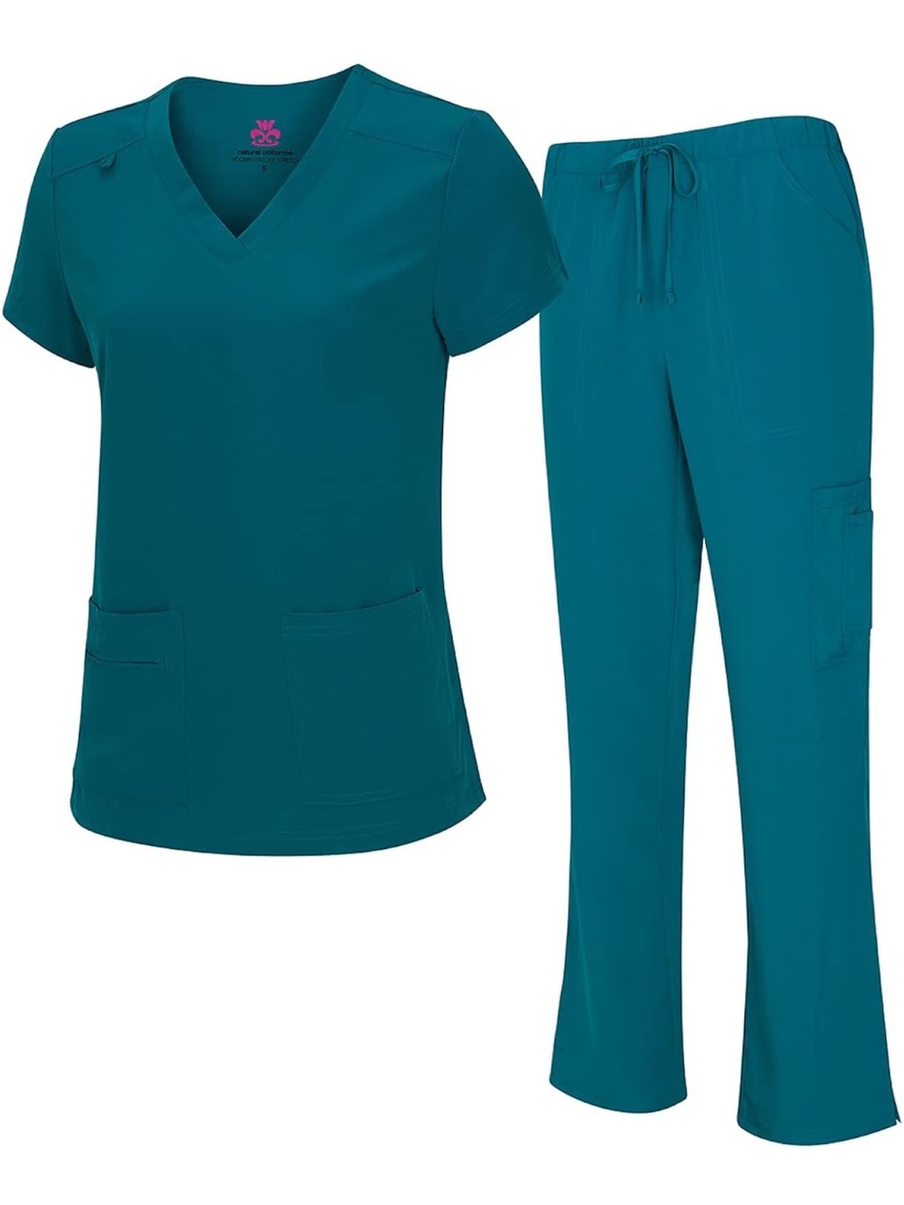 Natural Uniforms Teal Women's Scrub Top & Pants Set